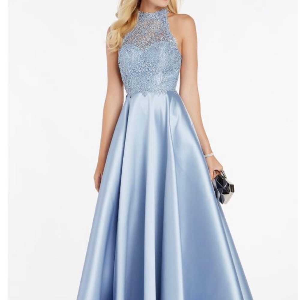 French Blue prom gown